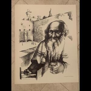 1979 Emmanuel SNITKOVSKY Limited Signed JEWISH WALL OF TEARS  # 49/200 Rare